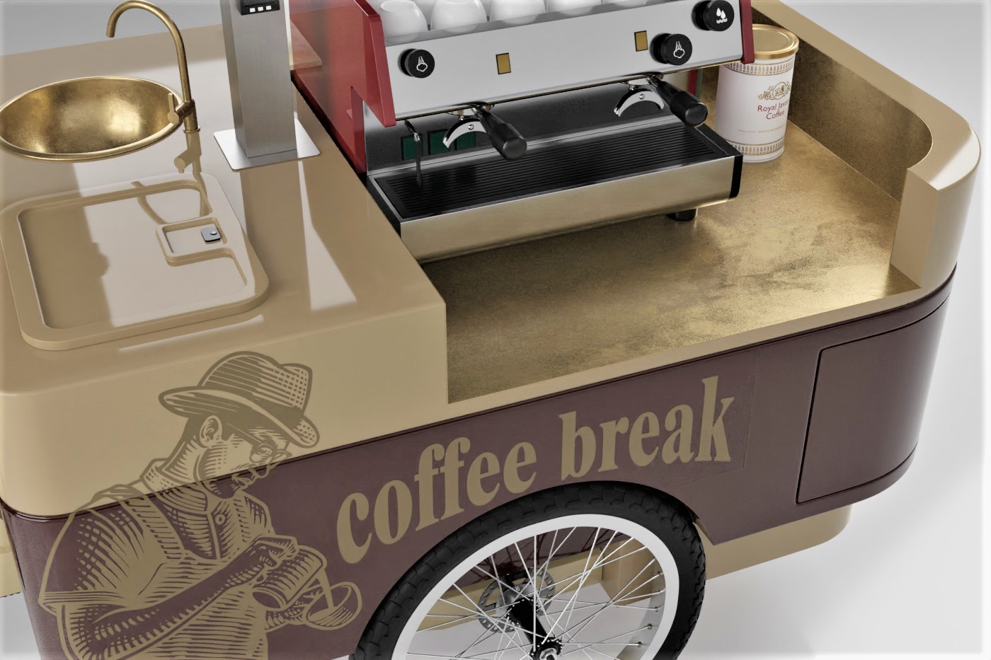 Allestimento cargo bike caffetteria