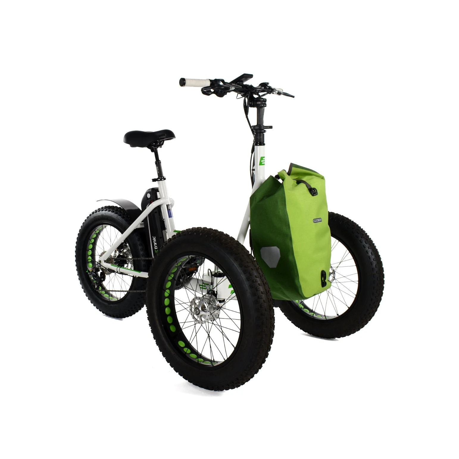 Etnnic 2.0 Model versione Fat, triciclo adulti elettrico con pneumatici larghi off-road, vista intera