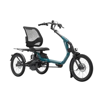 Triciclo per problemi di equilibrio Van Raam Easy Rider blu oceano visto di lato